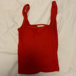 Square neck urban outfitters red tank top